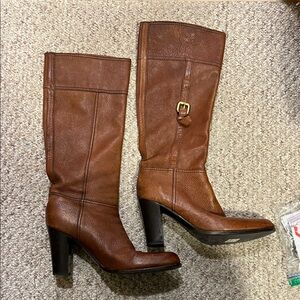 Brown Leather Knee-High Boots, Prada?
